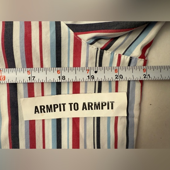 Foxcroft Women's Red White & Blue Striped Button Up Shirt Size 10 USA Patriotic - Picture 8 of 9